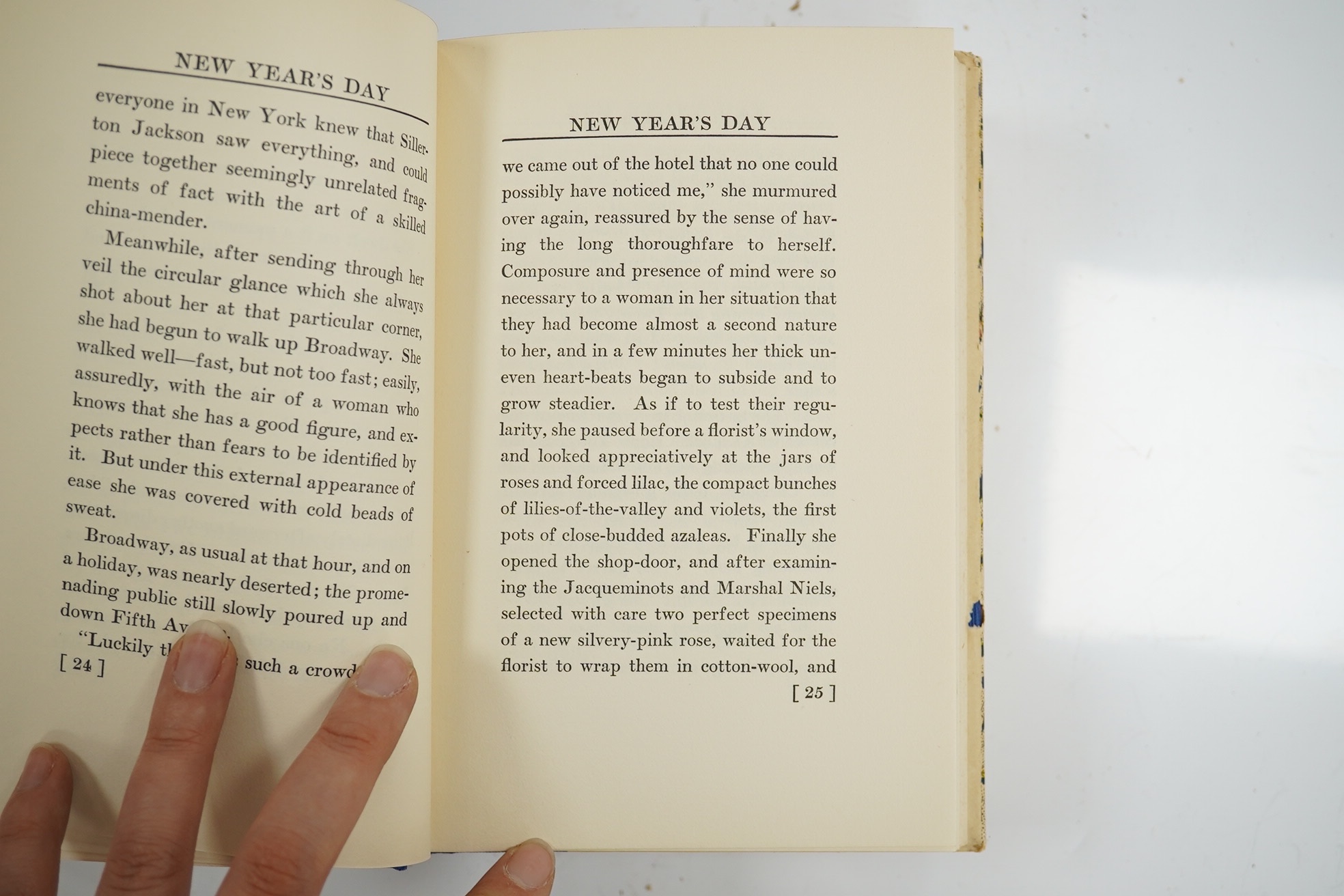 Wharton, Edith - Old New York ... Decorations by E.C. Caswell. First Edition, 4 vols. pictorial e/ps. to each volume; original roy. blue cloth with pictorial label on upper boards and printed label on spines, coloured an